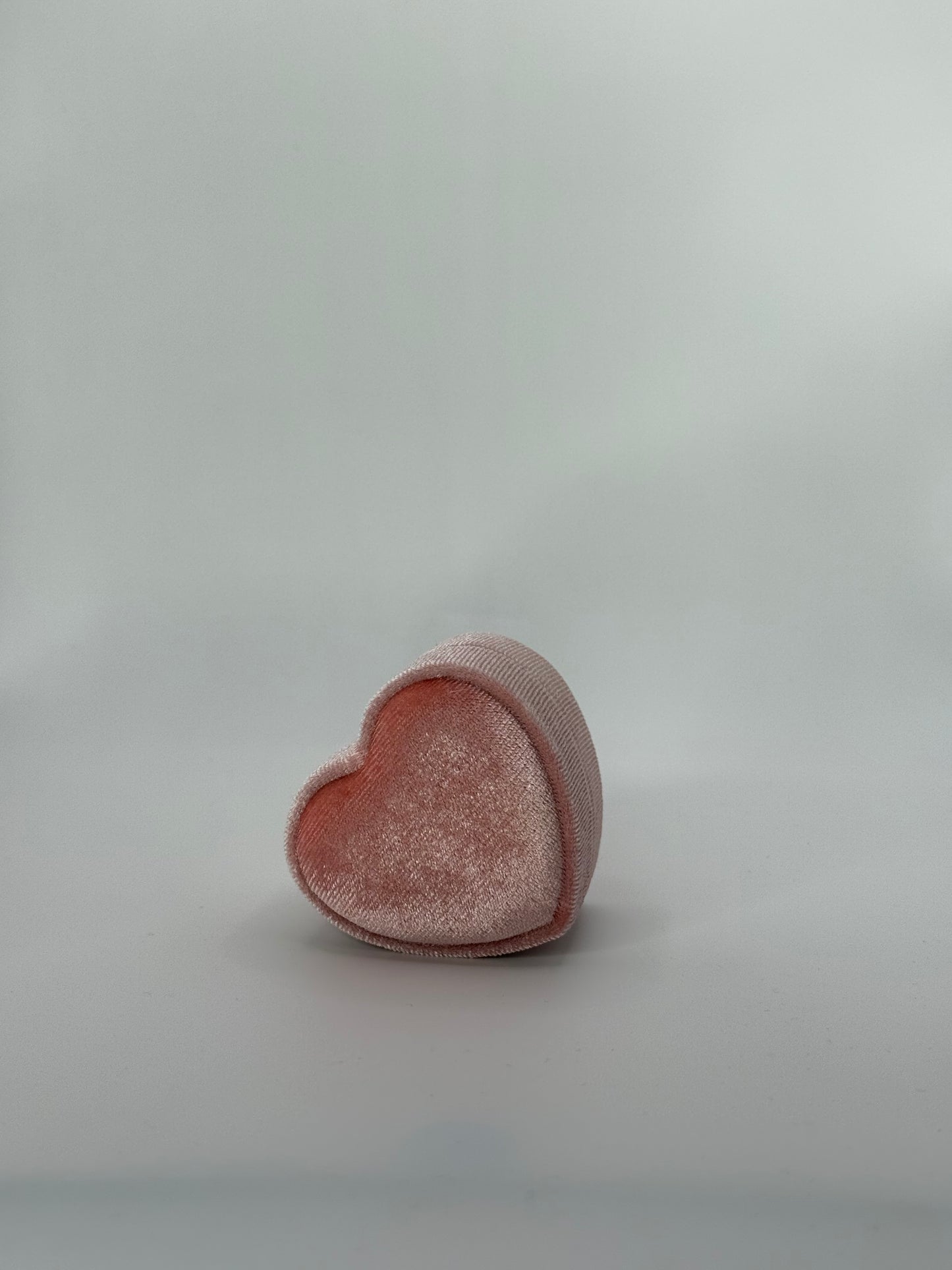 Pink Velvet Heart Ring Box
